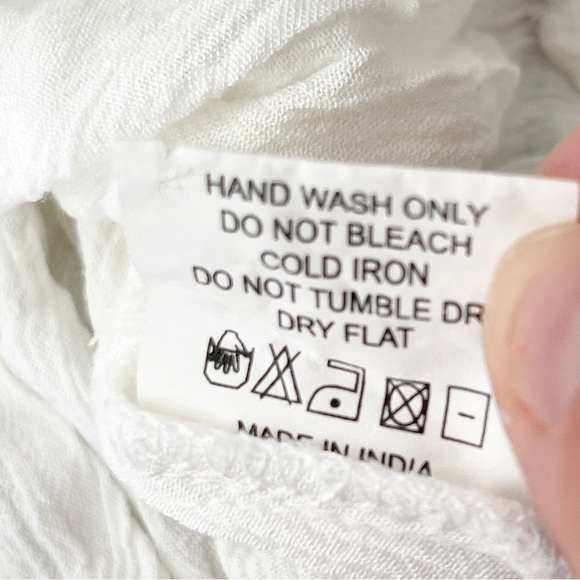 Muche & Muchette Dress White Off The Shoulder GAVIN Blue Embroidery One Size - Picture 10 of 10